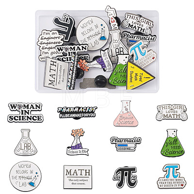 12pcs 12 style Mathematical Formula Enamel Pin JEWB-CD0001-03-1