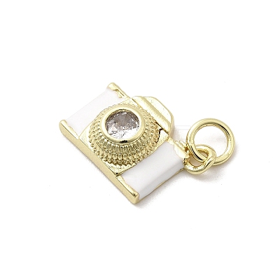 Brass Micro Pave Cubic Zirconia Pendants KK-Q098-36G-B01-1