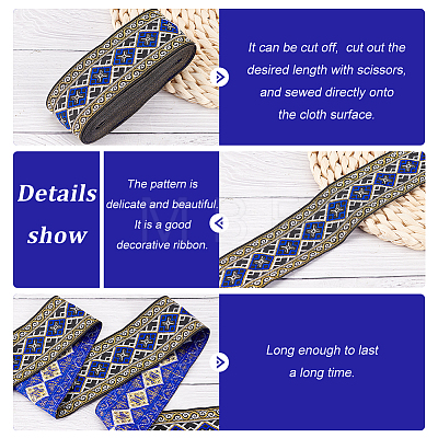 Ethnic Style Embroidery Polyester Ribbons OCOR-WH0060-56B-1