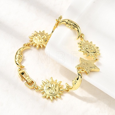 Brass Link Bracelets for Women LS-BJEW-C118-01G-1