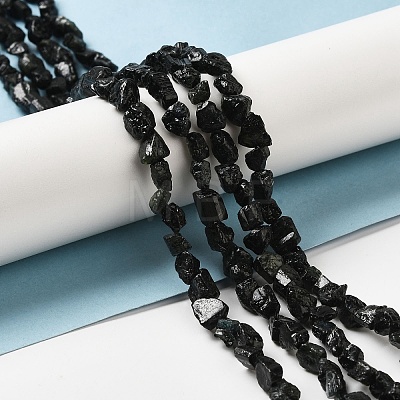 Raw Rough Natural Black Tourmaline Beads Strands G-I283-G09-02-1