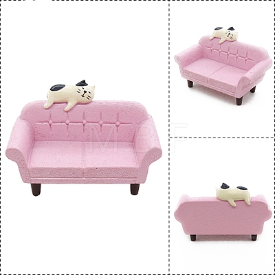 Resin Sofa with Cat Ornaments PW-WG22717-02-1