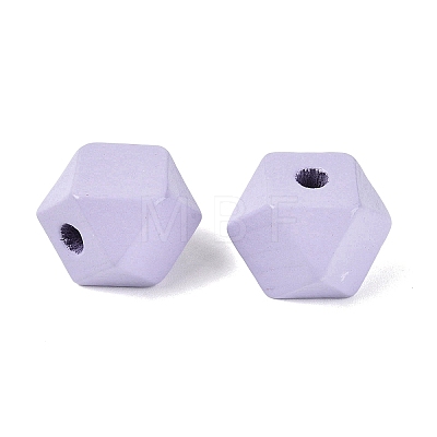 Spray Painted Wood European Beads WOOD-F017-07B-1