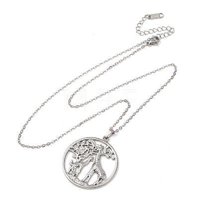 304 Stainless Steel Pendant Cable Chain Necklaces for Men Women NJEW-K308-03D-P-1