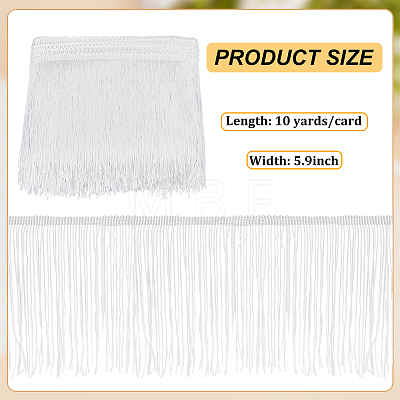 10 Yards Polyester Fringe Lace Trims OCOR-WH0080-97A-1