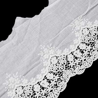 Cotton Lace Embroidery Flower Fabric DIY-XCP0002-94-1