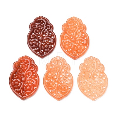 Dyed Natural Quartz Carved Pendants GG-CBA0022-13-1