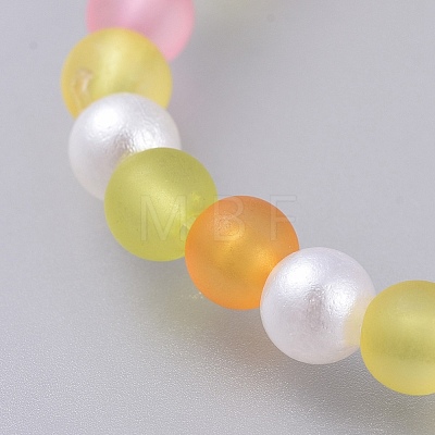 Acrylic Imitated Pearl  Stretch Kids Bracelets BJEW-JB04570-1