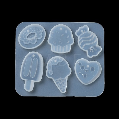 Ice Cream/Cake/Donut Pendant DIY Silicone Mold DIY-K073-09C-1