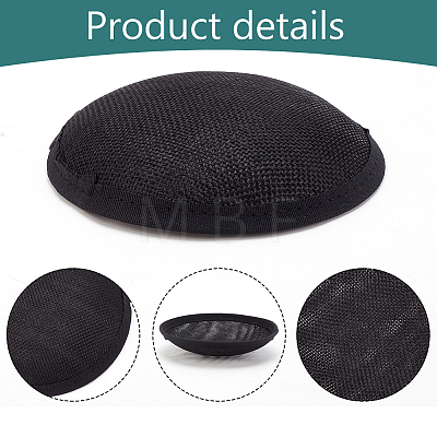 BENECREAT 4Pcs 4 Colors Imitation Hemp Round Fascinator Hat Base for Millinery AJEW-BC0007-36-1