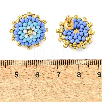 Glass Seed Bead Stud Earrings EJEW-MZ00741-02-1