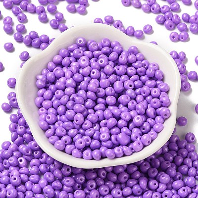 6/0 Opaque Baking Paint Glass Seed Beads SEED-M012-02A-11-1