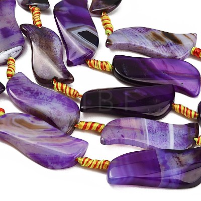 Dyed & Heated Natural Banded Agate Beads Strands GG-CBAB9C6-B02-01-1