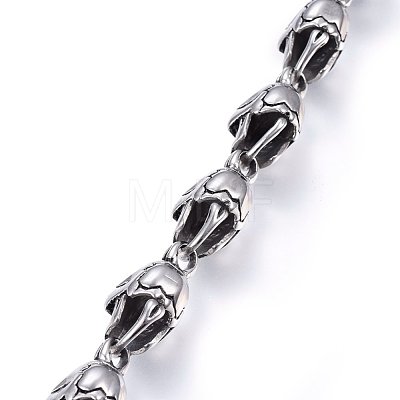 Retro 304 Stainless Steel Link Bracelets BJEW-L631-10AS-1