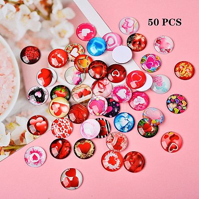 70Pcs Flatback Glass Cabochons for DIY Projects GGLA-SZ0001-33A-1