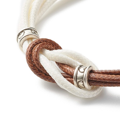 Waxed Polyester Cord Bracelets for Couples BJEW-TA00007-1