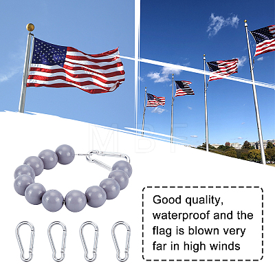5Pcs 2 Style PVC Flagpole Retainer Ring Beaded Keep Flag FIND-AR0001-30-1