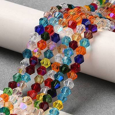 Transparent Electroplate Glass Beads Strands GLAA-F029-4mm-D29-1