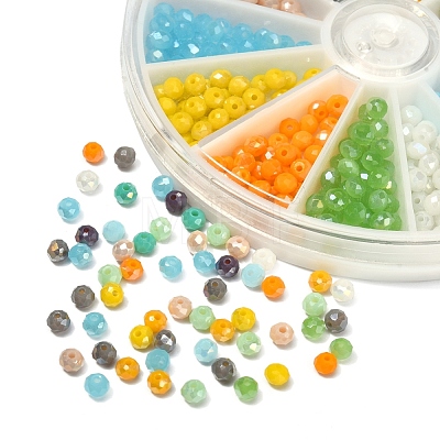 480Pcs 12 Colors Faceted Glass Beads Strands GLAA-Q026-07-1
