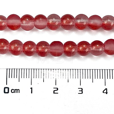 Frosted Transparent Glass Bead Strands GLAA-P065-6mm-06-1