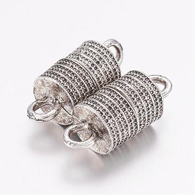 Tibetan Style Alloy Magnetic Clasps with Loops PALLOY-F185-03-1