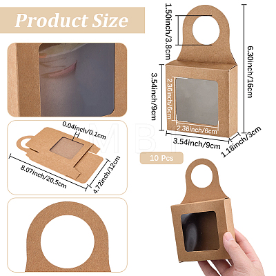27Pcs Square Kraft Paper Wine Gift Hanging Boxes CON-CN0001-32-1