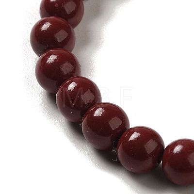 6mm Round Cinnabar Mala Stretch Bracelets BJEW-B080-28B-09-1