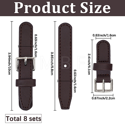8 Pairs PU Leather Toggle Buckles DIY-GF0012-96A-1