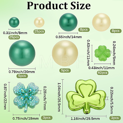 122Pcs 9 Styles ABS Imitation Pearl Beads & PP Plastic Beads & Opaque Acrylic Beads & Transparent Resin Cabochons KY-SP0001-79-1