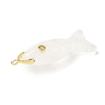Natural Quartz Crystal Carved Pendants G-P599-07G-02-1