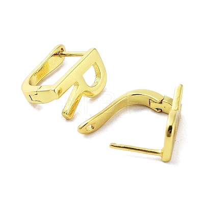 Brass Letter Stud Earrings for Women EJEW-A038-01R-G-1