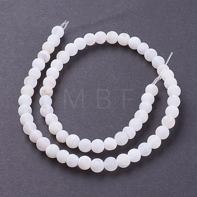 Natural Weathered Agate Beads Strands G-G589-6mm-03-1