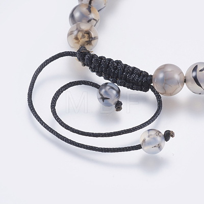 Adjustable Nylon Cord Braided Bead Bracelets BJEW-F308-59C-1