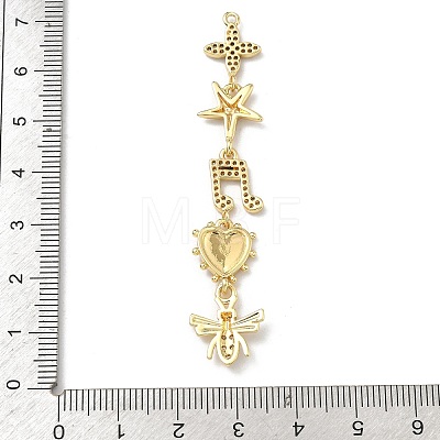 Brass Micro Pave Clear Cubic Zirconia Big Pendants KK-B176-02G-01-1