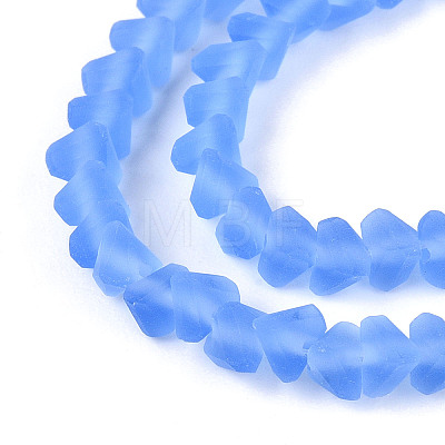 Frosted Transparent Glass Beads Strands GLAA-N016-4mm-05-1
