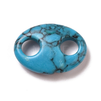 Synthetic Turquoise Connector Charms G-P467-01C-1