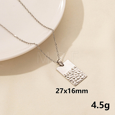 304 Stainless Steel Rectangle Pendant Necklaces SS2971-11-1