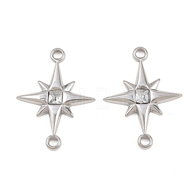 304 Stainless Steel Crystal Rhinestone Connector Charms STAS-P437-14A-P-1