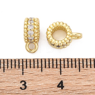 Brass Micro Pave Cubic Zirconia Spacer Beads KK-Z084-04G-1