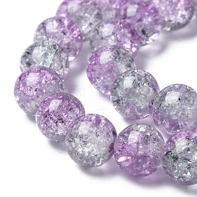 Spray Painted Crackle Glass Beads Strands CCG-Q002-8mm-02-1