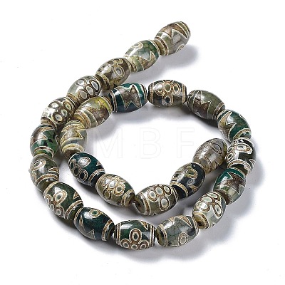 Tibetan Style dZi Beads Strands TDZI-E005-01J-1