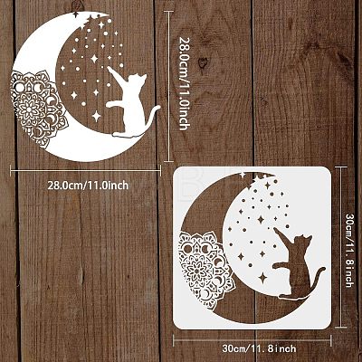 Large Plastic Reusable Drawing Painting Stencils Templates DIY-WH0172-815-1