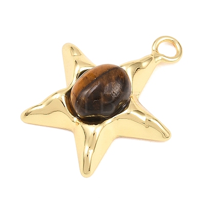 Natural Tiger Eye Pendants GG-G001-01G-07-1