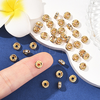 SHEGRACE Brass Micro Pave Clear Cubic Zirconia Spacer Beads XGRQ1U087-362G-1