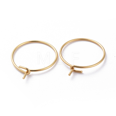 316 Surgical Stainless Steel Hoop Earrings Findings STAS-K146-039-35mm-G-1