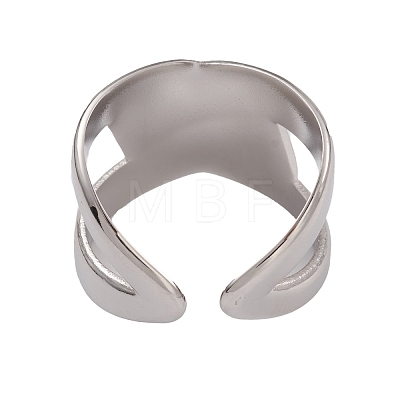 304 Stainless Steel Cuff Rings RJEW-G285-64P-1
