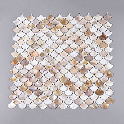 Natural Freshwater Shell Mosaic Tile Cabochons SHEL-Q029-03-1