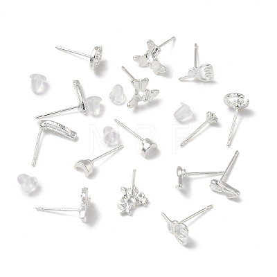 2 Pairs Alloy Stud Earrings for Women EJEW-FS0001-27E-1