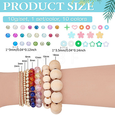 10 Sets 10 Colors Glass DIY Nail Art Decoration Mini Glass Beads GLAA-PH0004-30-1