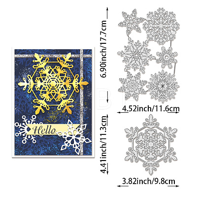 Christmas Snowflake Carbon Steel Cutting Dies Stencils DIY-WH0309-1358-1